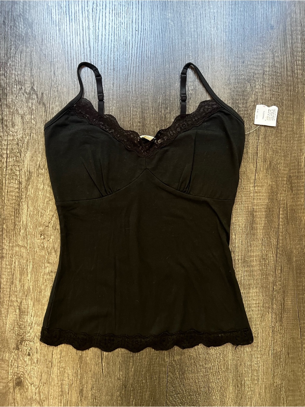 Derek Heart Black Lace-Trim Camisole